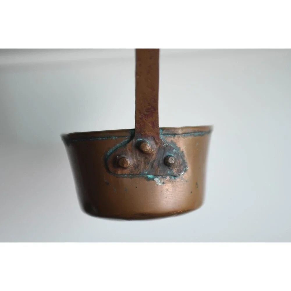 Vintage Copper Tin-Lined Ladle: Rustic Primitive Farmhouse Country Early America